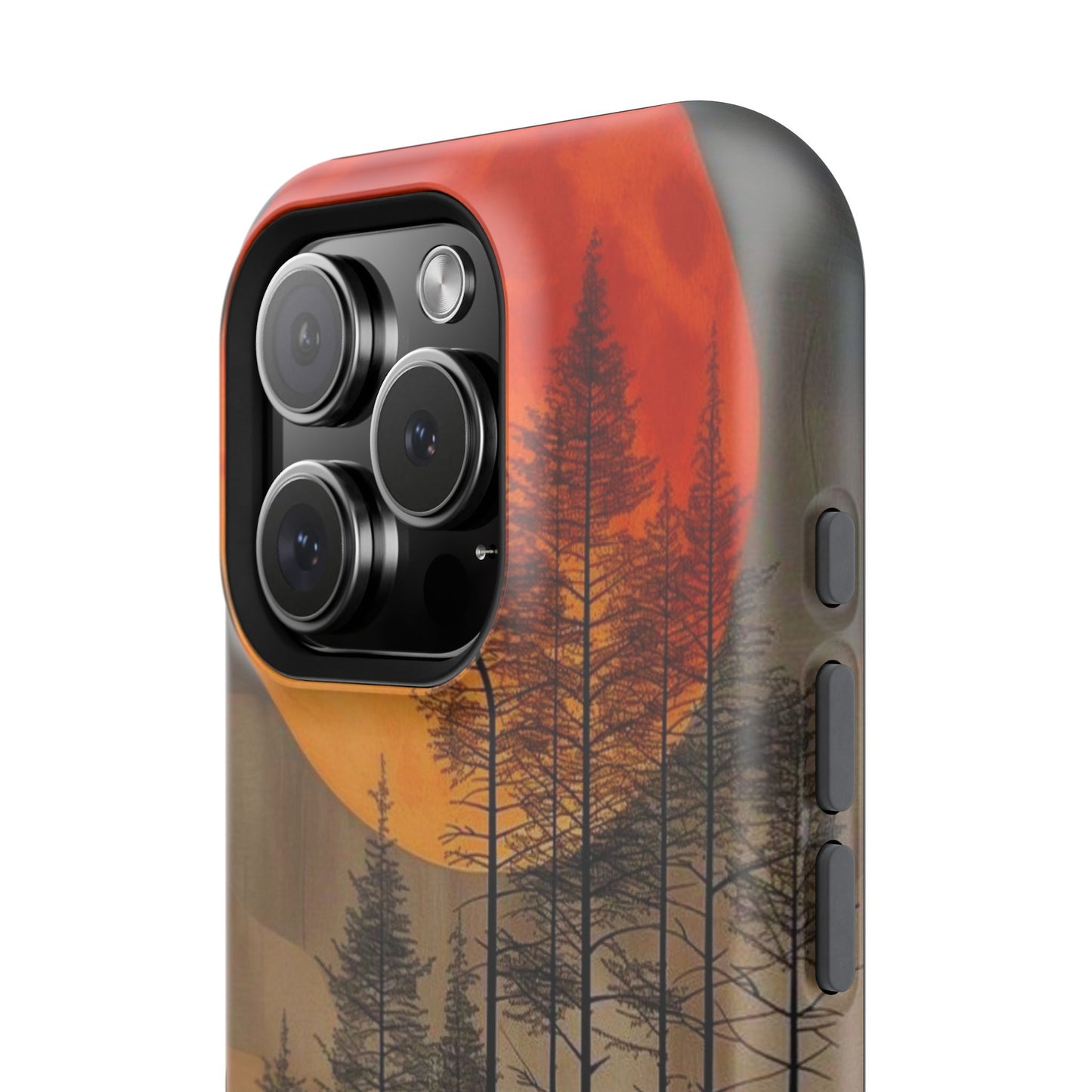 Moody Forest Moonrise MagSafe iPhone Case – Dark Landscape Design, Dual-Layer Protection