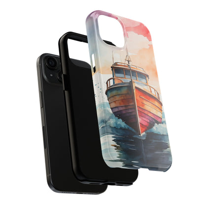 Sunset Sail Watercolor Boat – iPhone Series Case