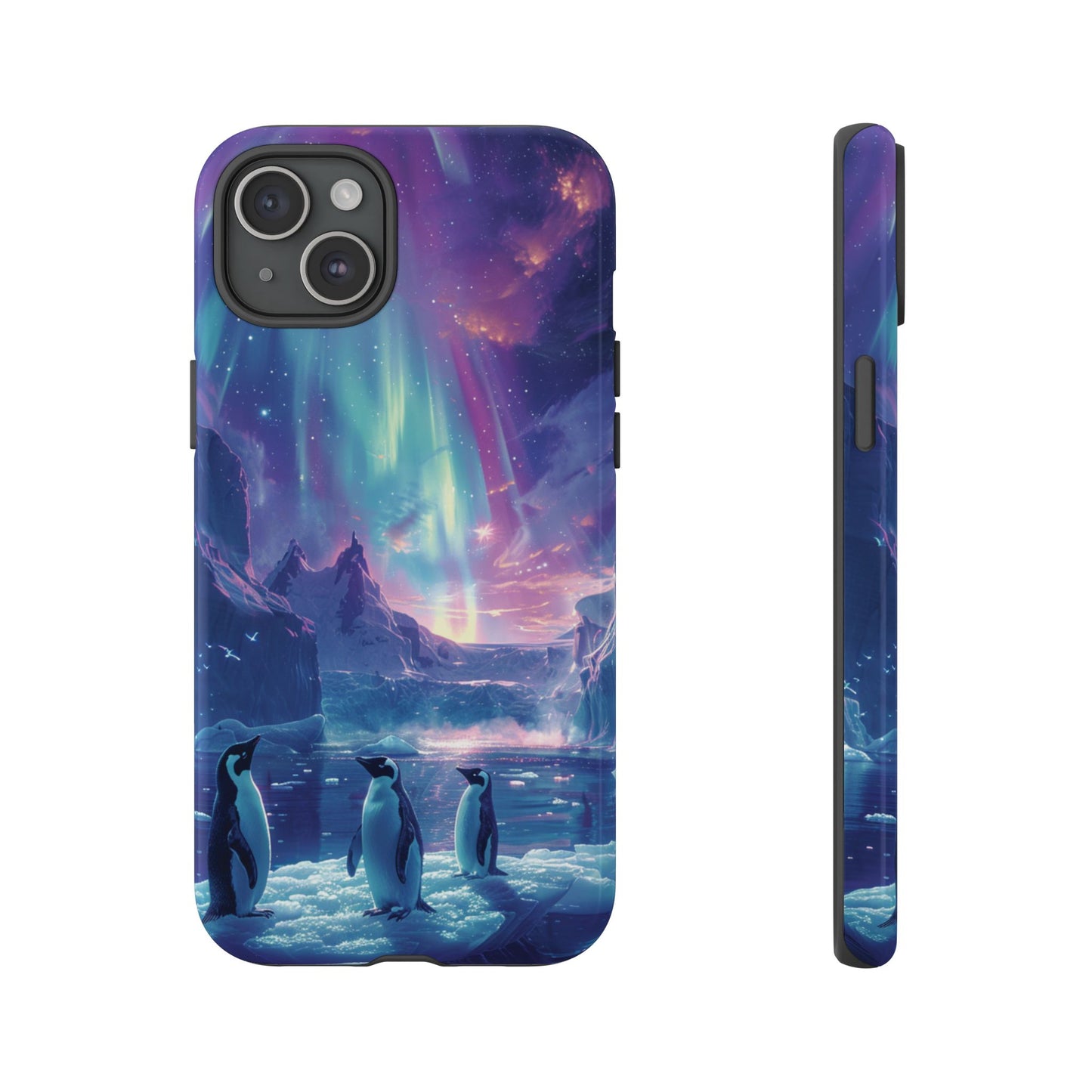 Penguin Parade Northern Lights iPhone Case