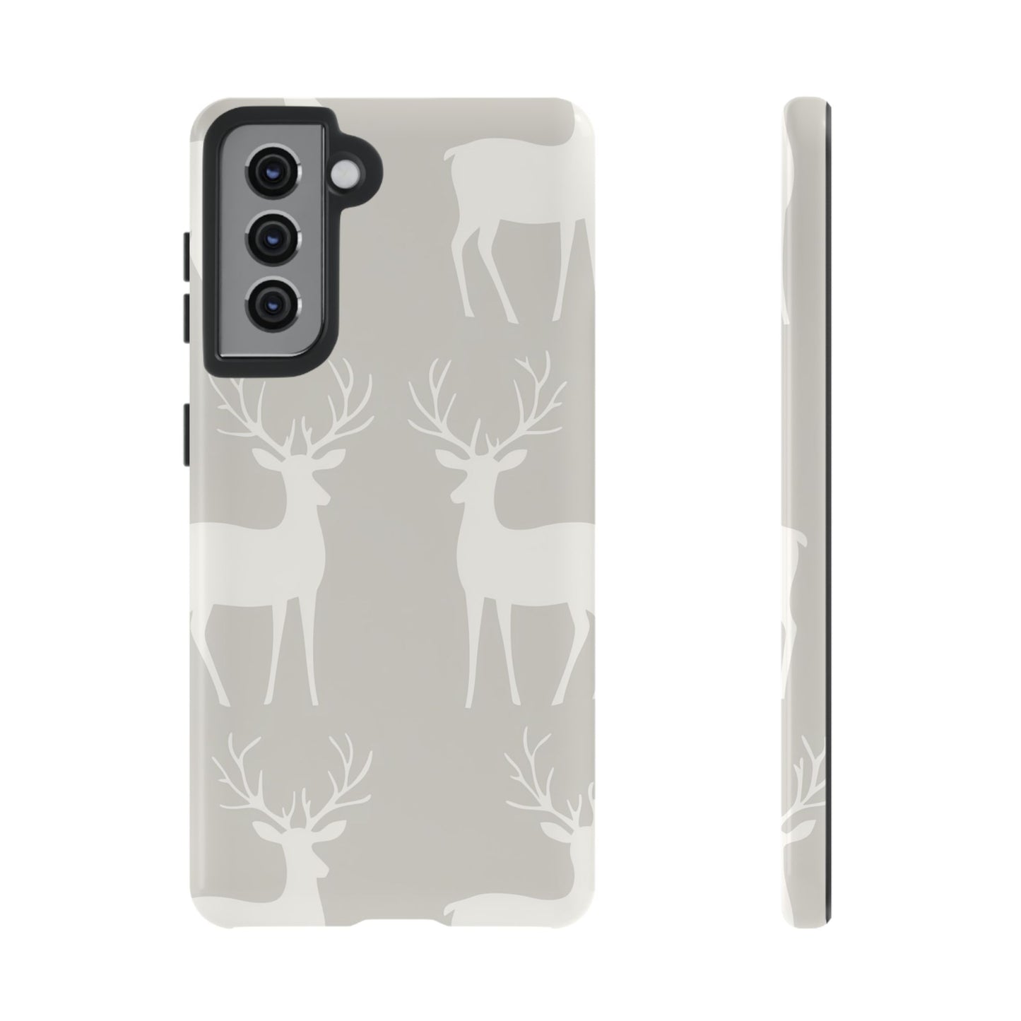 Elegant White Reindeer Pattern – Samsung Galaxy Series Case