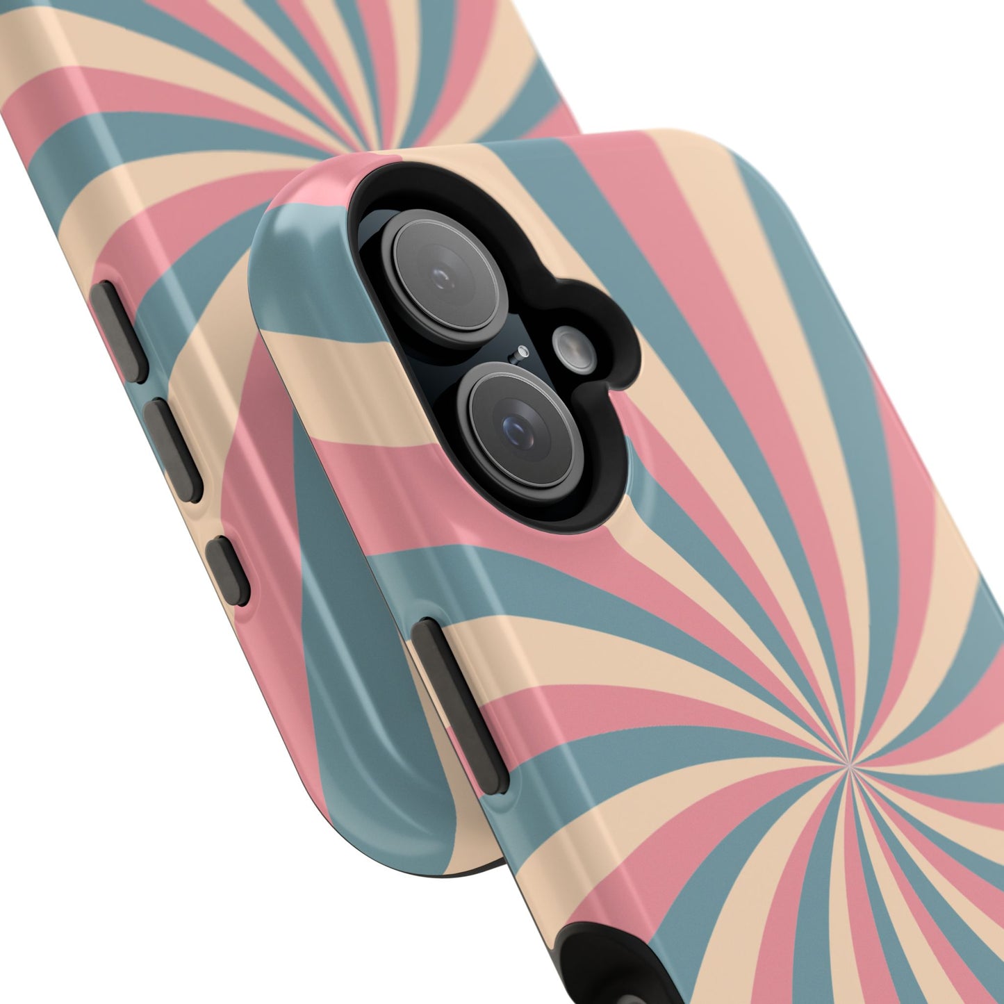 Vintage Pastel Swirl MagSafe iPhone Case – Dual-Layer Protection with 70s-Inspired Design