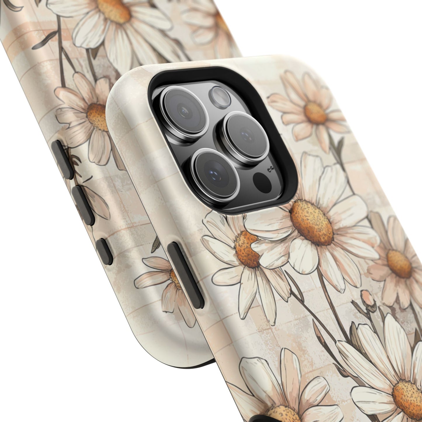 Pastel Daisy MagSafe iPhone Case - Elegant Floral Protective Cover