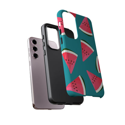 Watermelon Bliss Samsung Galaxy Case – Vibrant Summer Fruit Design on Teal Background