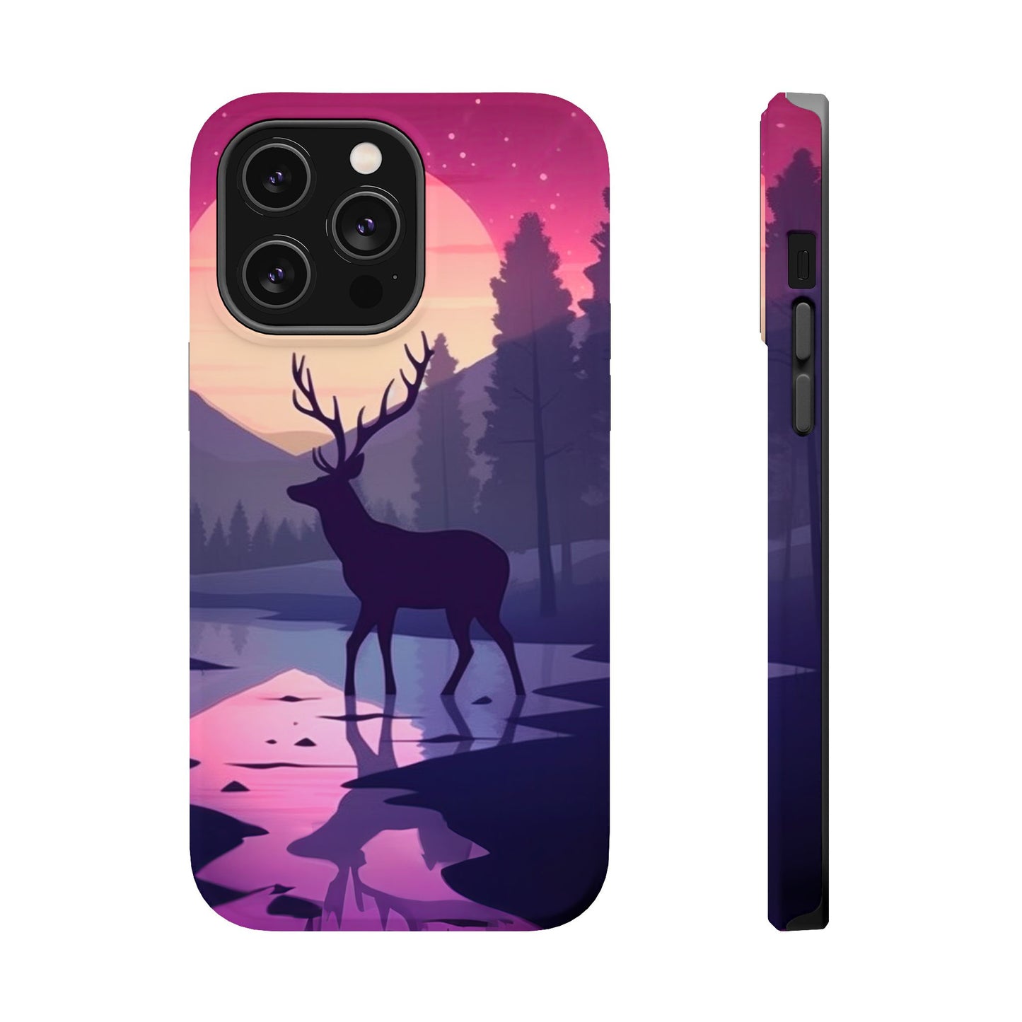 Twilight Elegance: Stag Reflection – MagSafe iPhone Case