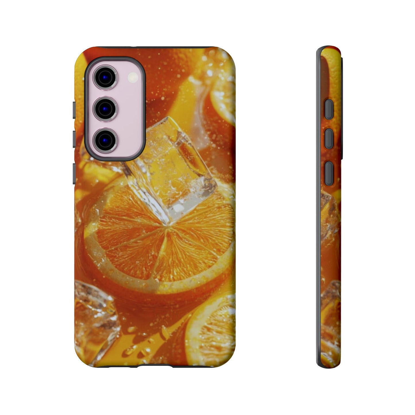 Citrus Orange Splash Samsung Galaxy Case – Dual-Layer Tough Protection, Vibrant Summer Design