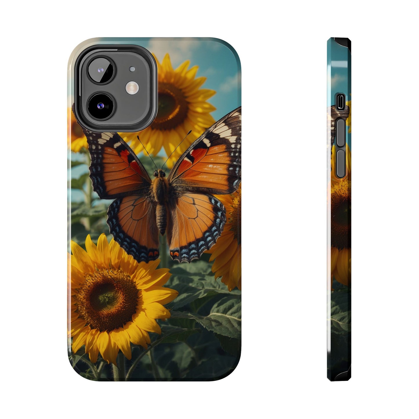 Vibrant Butterfly & Sunflower – iPhone Case