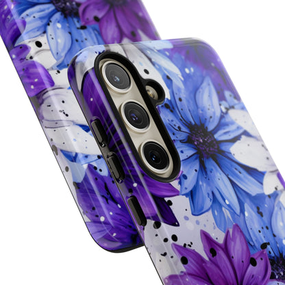 Vibrant Purple & Blue Floral Splash - Samsung Galaxy Series Case