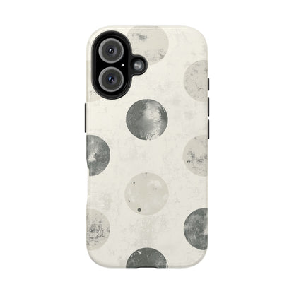 Vintage Polka Dot iPhone Case - Neutral Retro Protective Cover