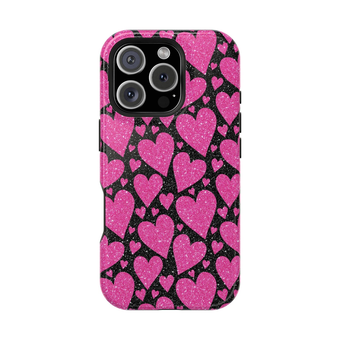 Glitter Hearts MagSafe iPhone Case