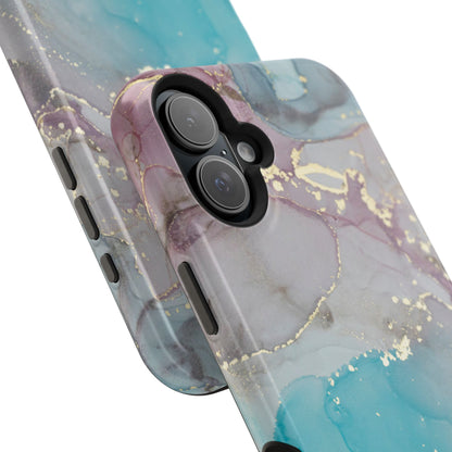 Sky Blue & Purple Marble Wave – MagSafe Case with Dreamy Marble Design