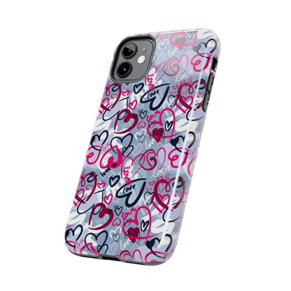 Graffiti Love Hearts iPhone Case