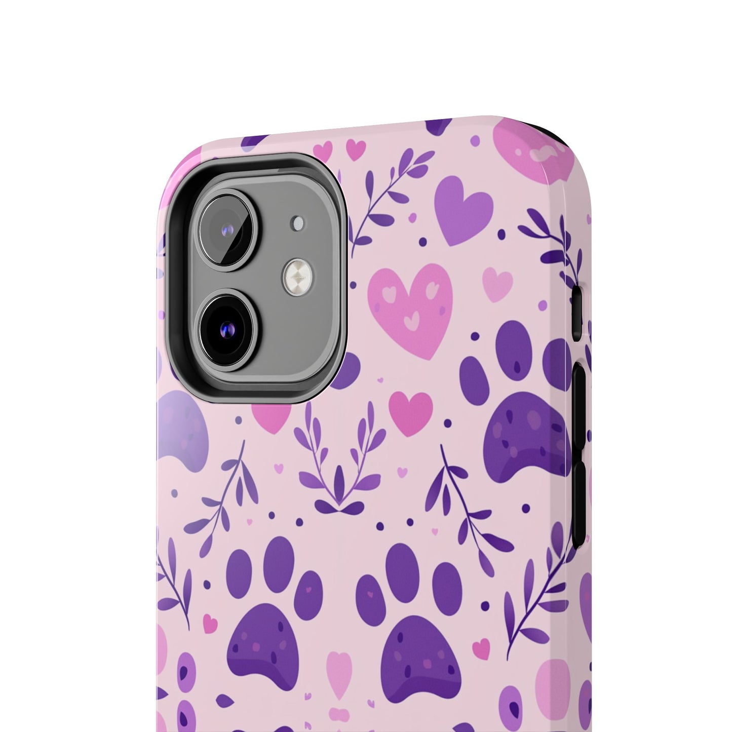 Pastel Paw Print iPhone Case - Cute Pet-Themed Floral Protective Cover