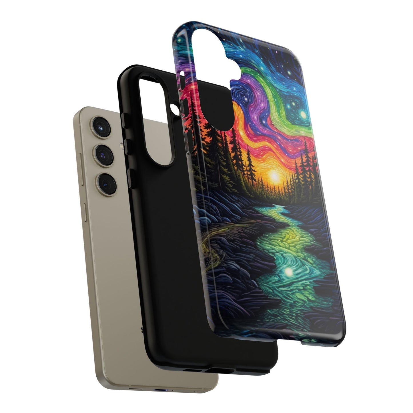 Celestial Nightscape Samsung Galaxy Case – Vibrant River and Starry Sky Design