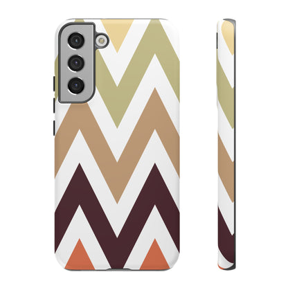 Earthy Chevron Samsung Galaxy Case – Boho-Inspired Design with Dual-Layer Protection