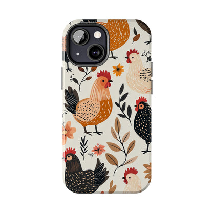 iPhone Case: Cluckin' Vintage – Chickens & Leaves