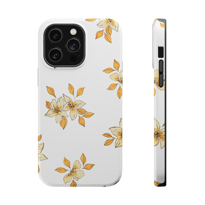 Delicate Yellow Blossom MagSafe iPhone Case – Minimalist Floral Design with Matte Finish