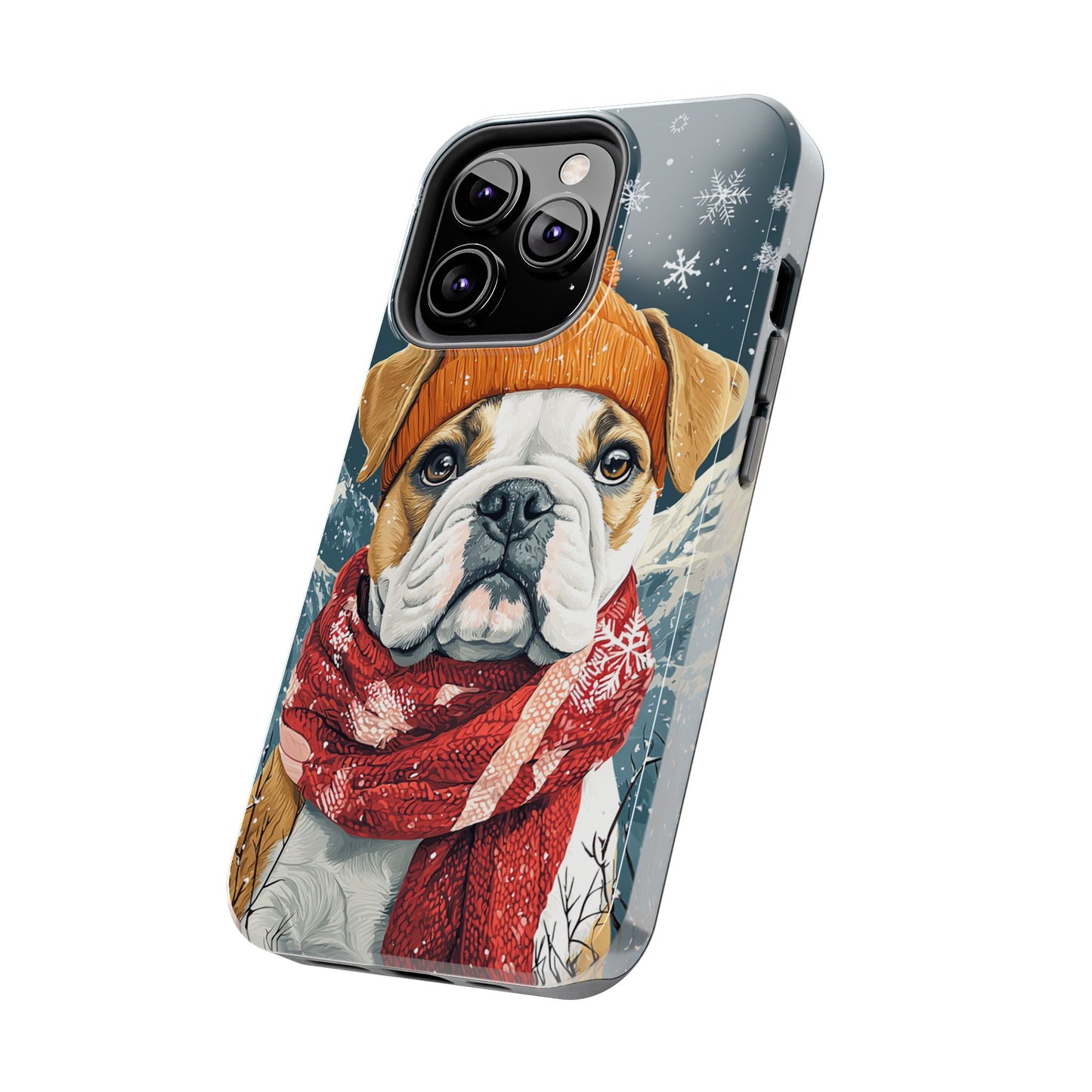 Cozy French Bulldog iPhone Case – Rustic Fireplace Protective Cover