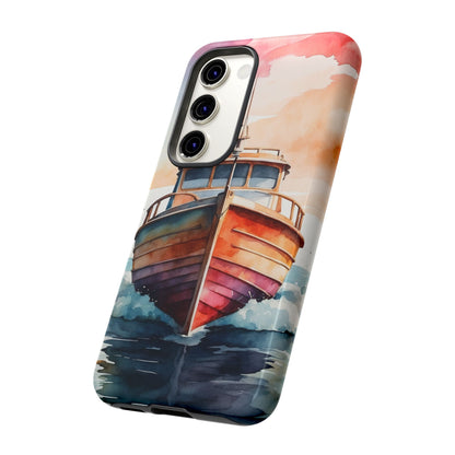 Sunset Sail Watercolor Boat – Samsung Galaxy Series Case