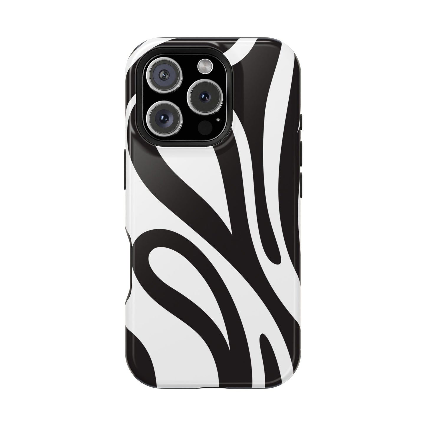 Modern Black and White Abstract Tough MagSafe iPhone Case – Bold Graphic Pattern with Dual-Layer Protection