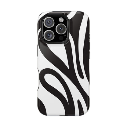 Modern Black and White Abstract Tough MagSafe iPhone Case – Bold Graphic Pattern with Dual-Layer Protection