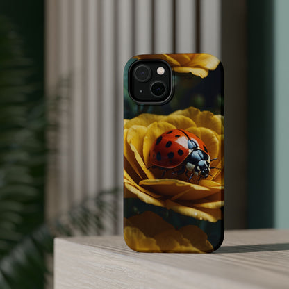 MagSafe iPhone Case: Ladybug on Yellow Petals