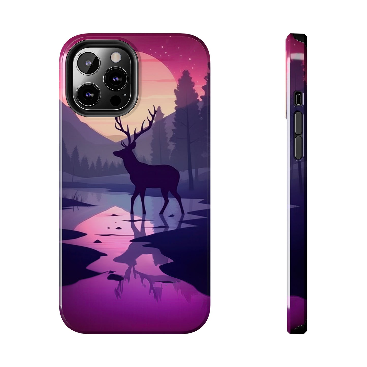 Twilight Elegance: Stag Reflection – iPhone Case