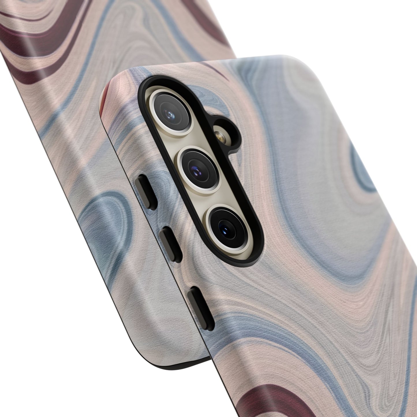 Marble Swirl Elegance – Samsung Galaxy Case in Blue & Blush Abstract Design