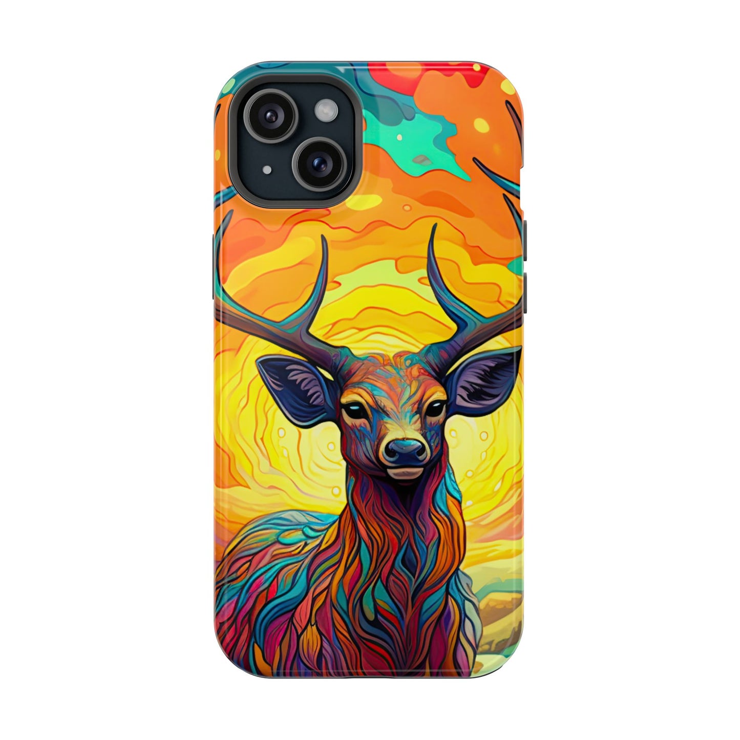 Vibrant Stag in Bloom – MagSafe iPhone Case