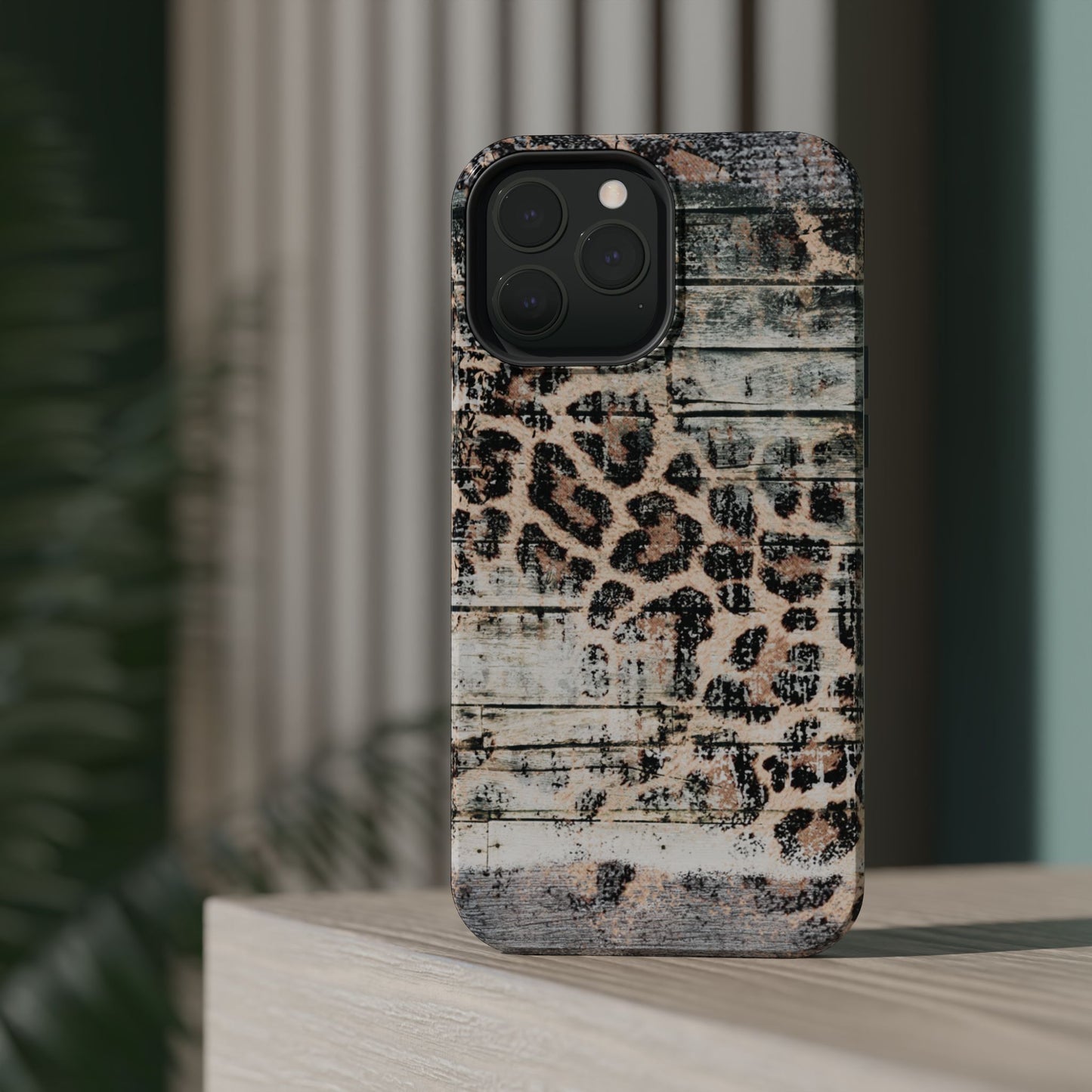 Rustic Leopard Wood Print - MagSafe iPhone Series Case