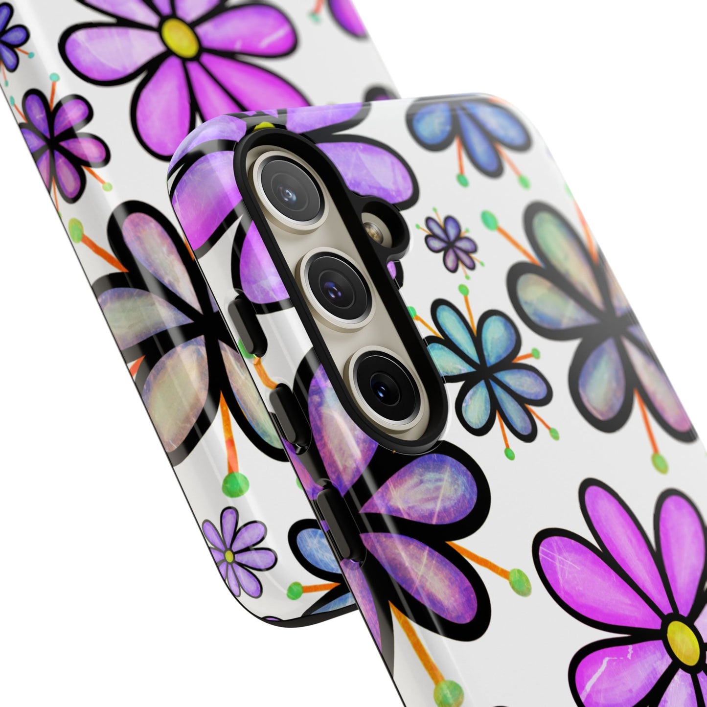 Whimsical Lavender Floral Samsung Galaxy Case – Ultra-Slim, High-Gloss Finish