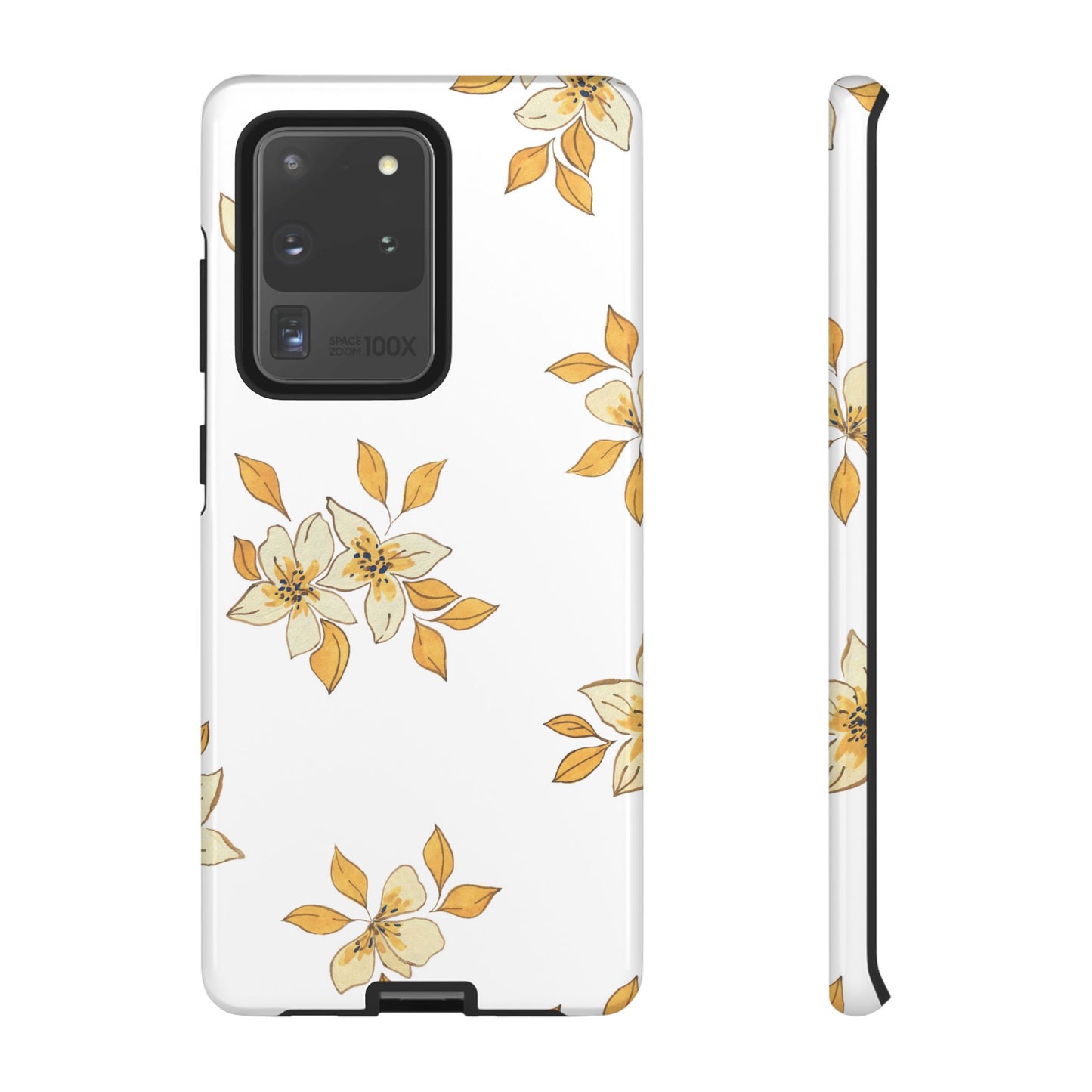 Delicate Yellow Blossom Samsung Galaxy Case – Minimalist Floral Design with Matte Finish