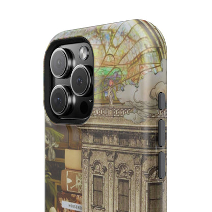 Whimsical Road Trip Collage MagSafe iPhone Case – Dual-Layer Protection with Vintage Art and Adventure Design