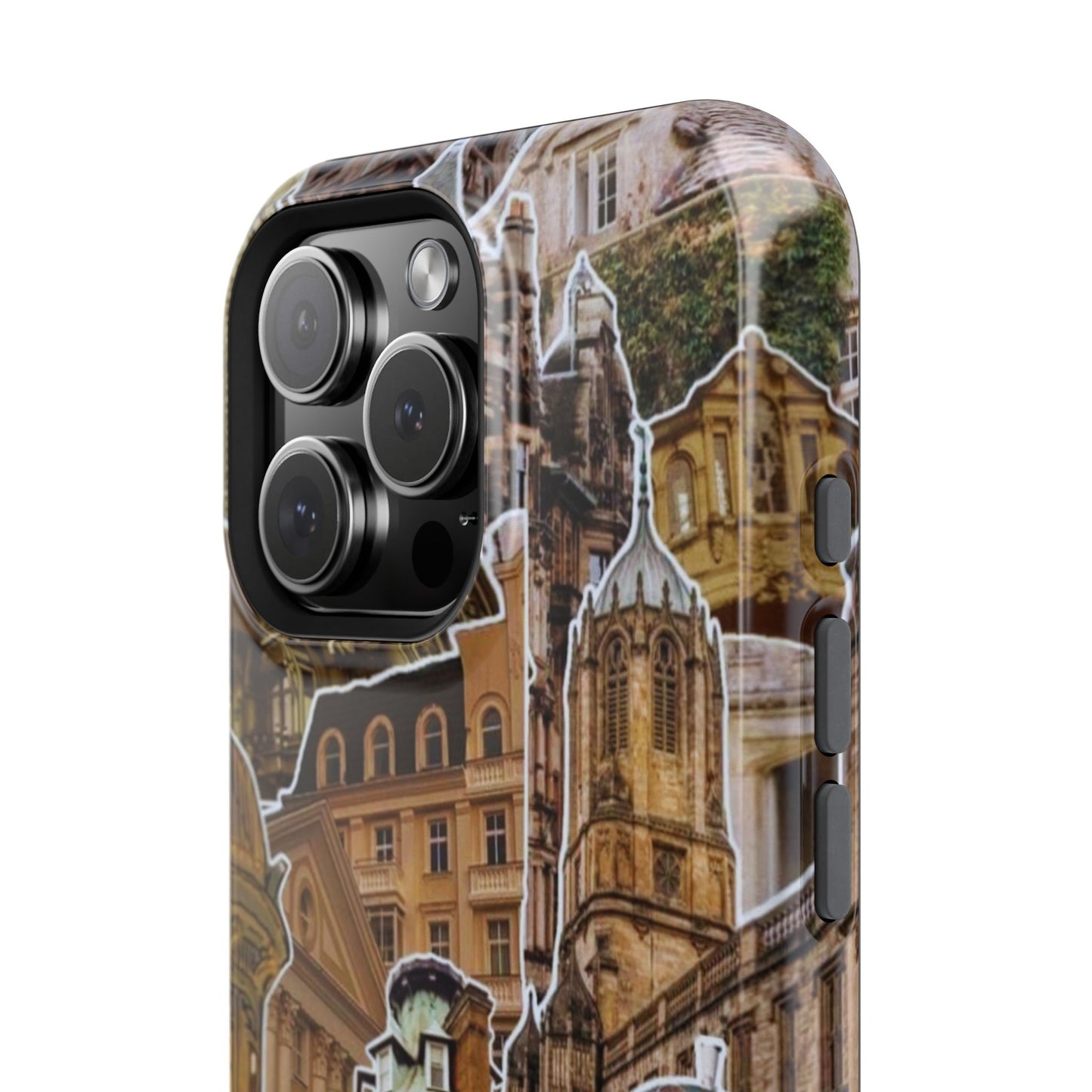 Vintage Architectural Collage MagSafe iPhone Case – Tough Dual-Layer Protection with Matte Finish