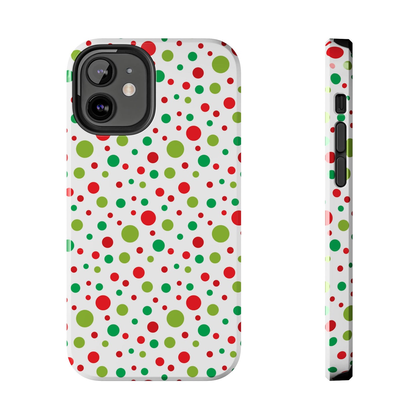 Red & Green Christmas Polka Dots – iPhone Case