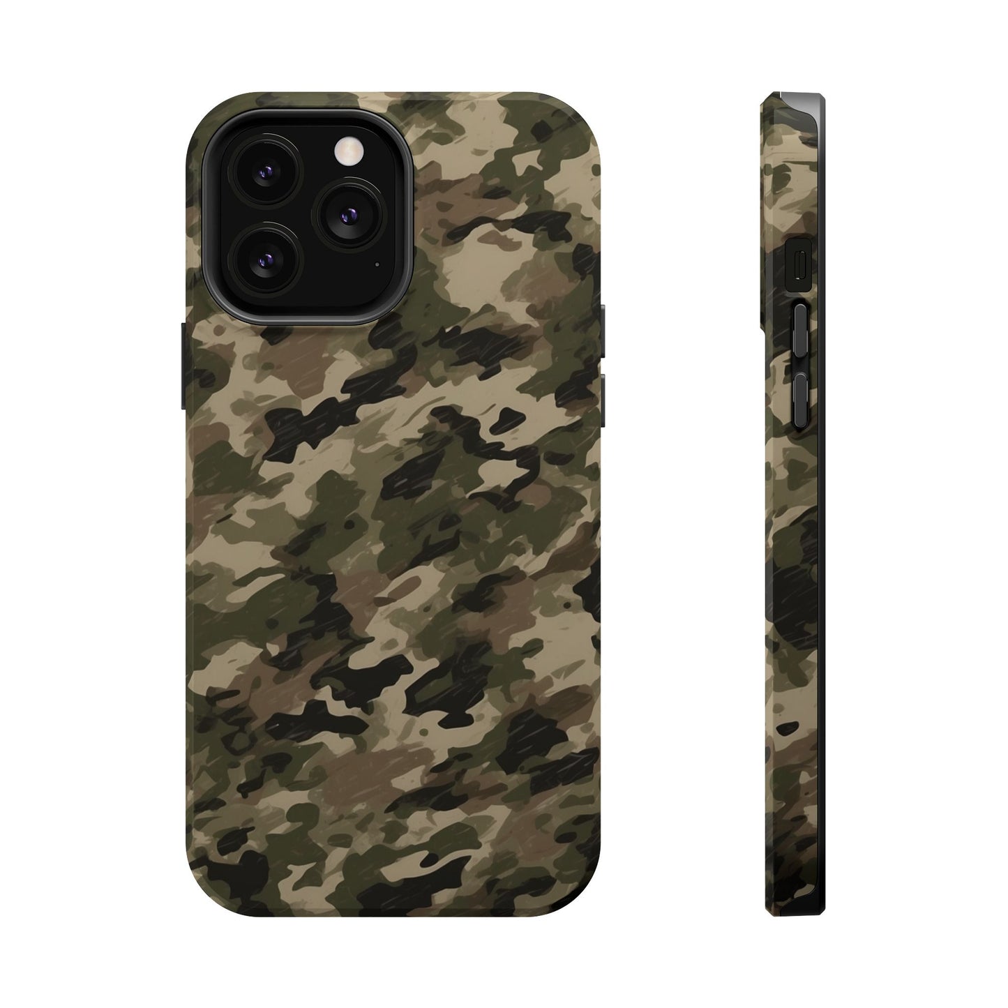 Classic Light Brown Camouflage – MagSafe iPhone Case with Rugged Elegance