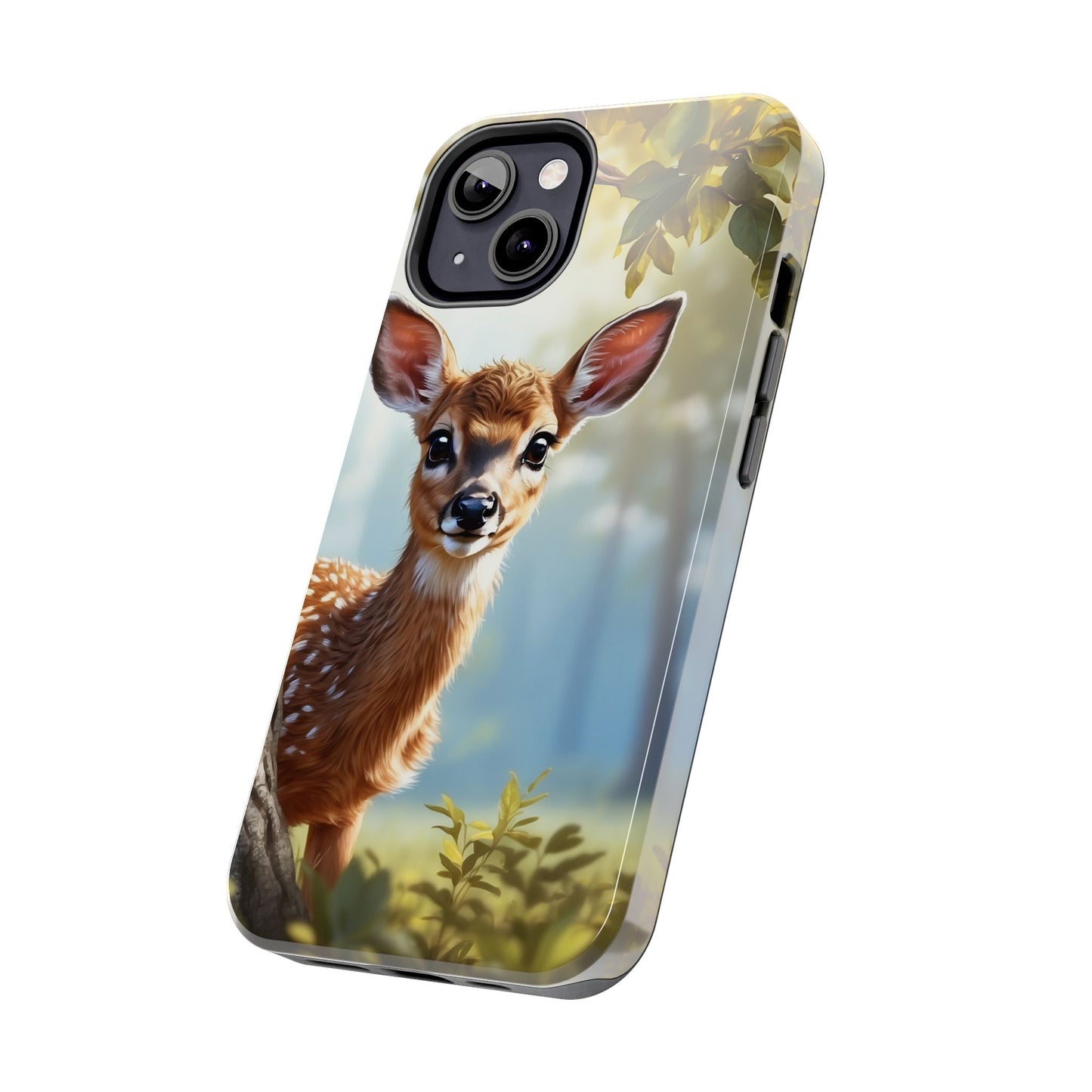 Whimsical Fawn in a Sunlit Forest iPhone Case