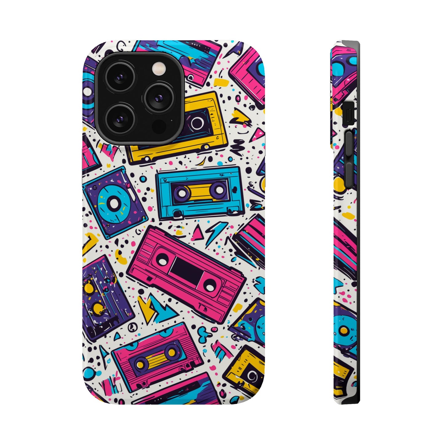 Retro Cassette Vibes Tough MagSafe iPhone Case – Bold 80s Tape Design, Shockproof Protection