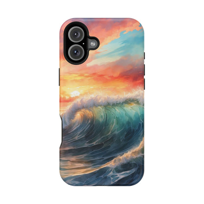 Ocean Wave Sunset MagSafe iPhone Case – Coastal Vibes Design