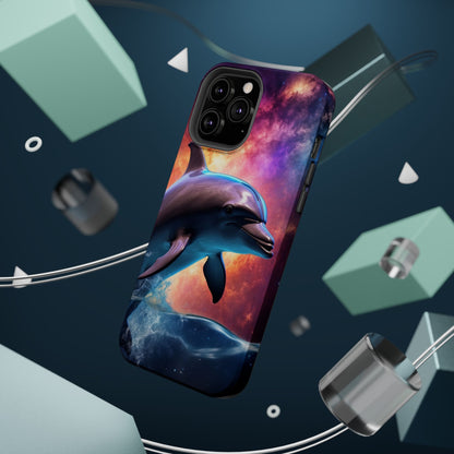 Cosmic Dolphin Galaxy Art - MagSafe-Compatible Case