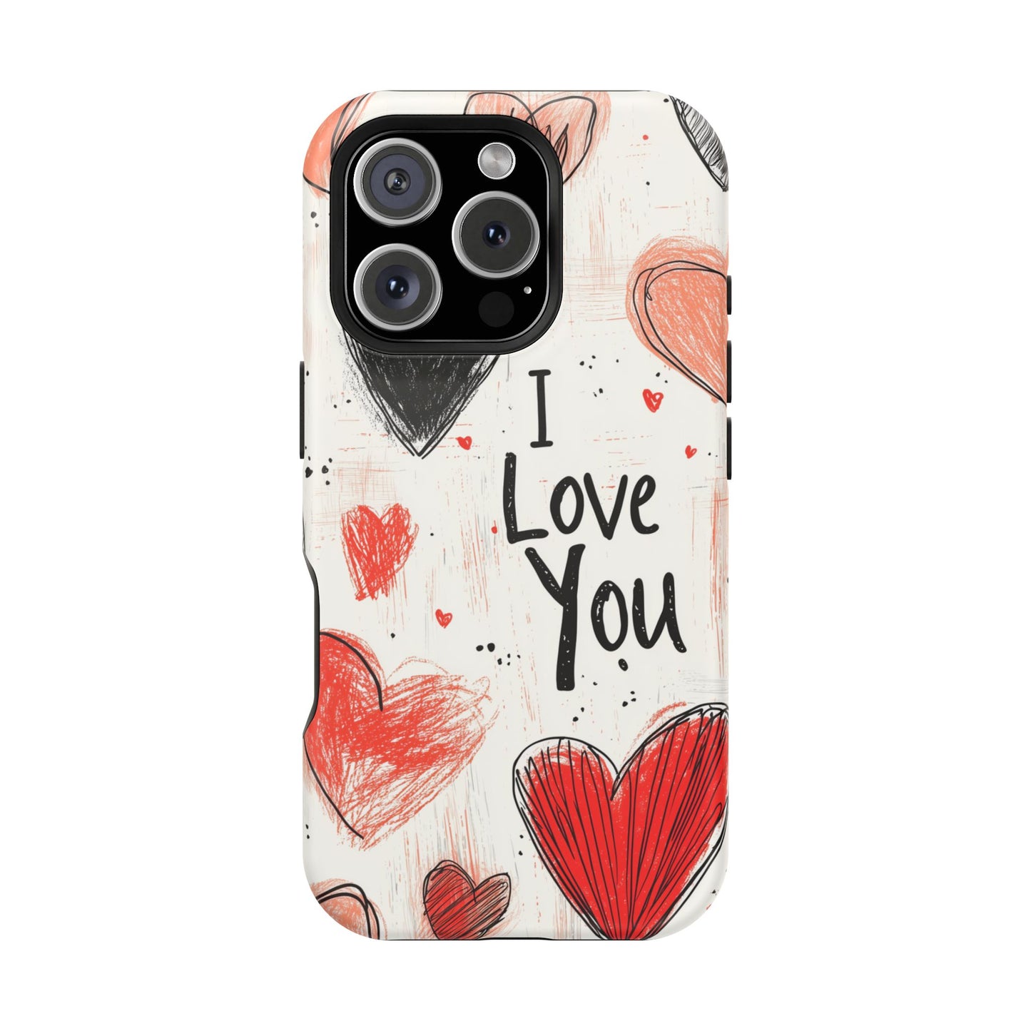 Romantic "I Love You" Heart Sketch - MagSafe Compatible Case