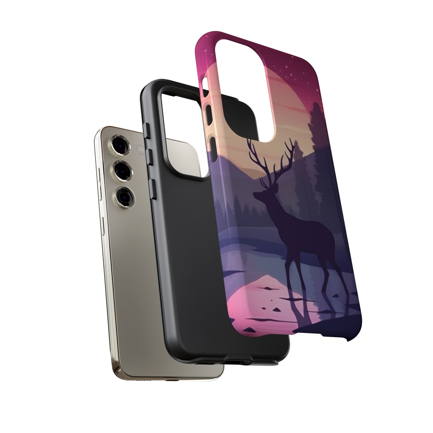 Twilight Elegance: Stag Reflection – Samsung Galaxy Case