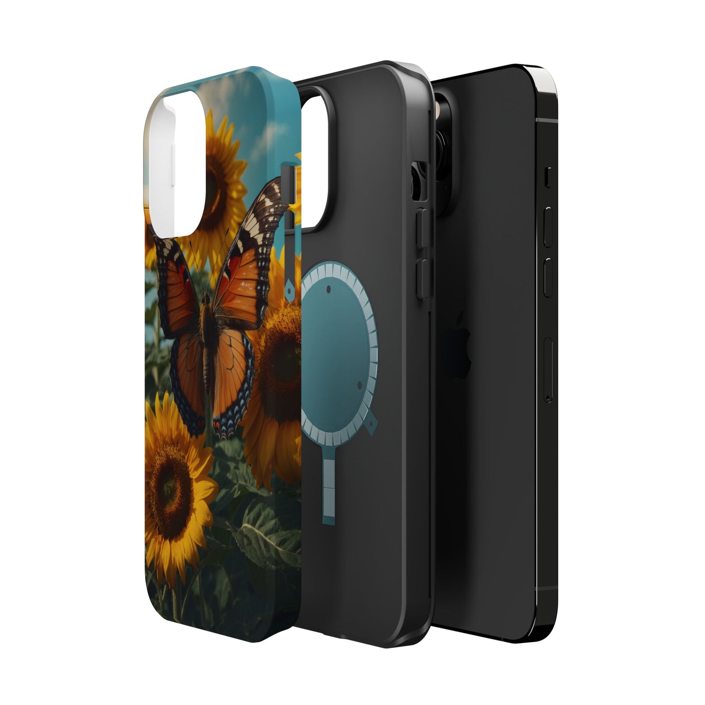 Vibrant Butterfly & Sunflower – MagSafe iPhone Case