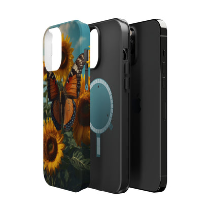 Vibrant Butterfly & Sunflower – MagSafe iPhone Case