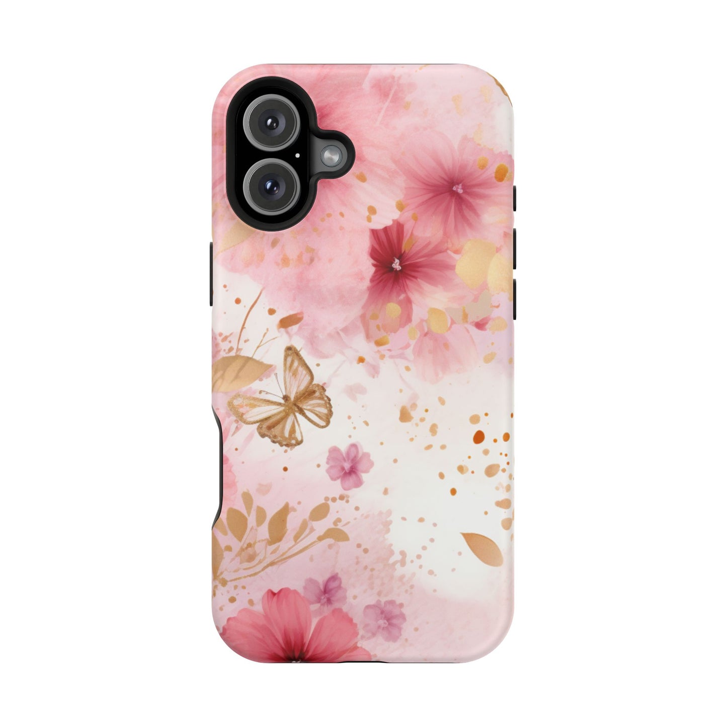 Blush Pink Floral Butterfly - MagSafe iPhone Case