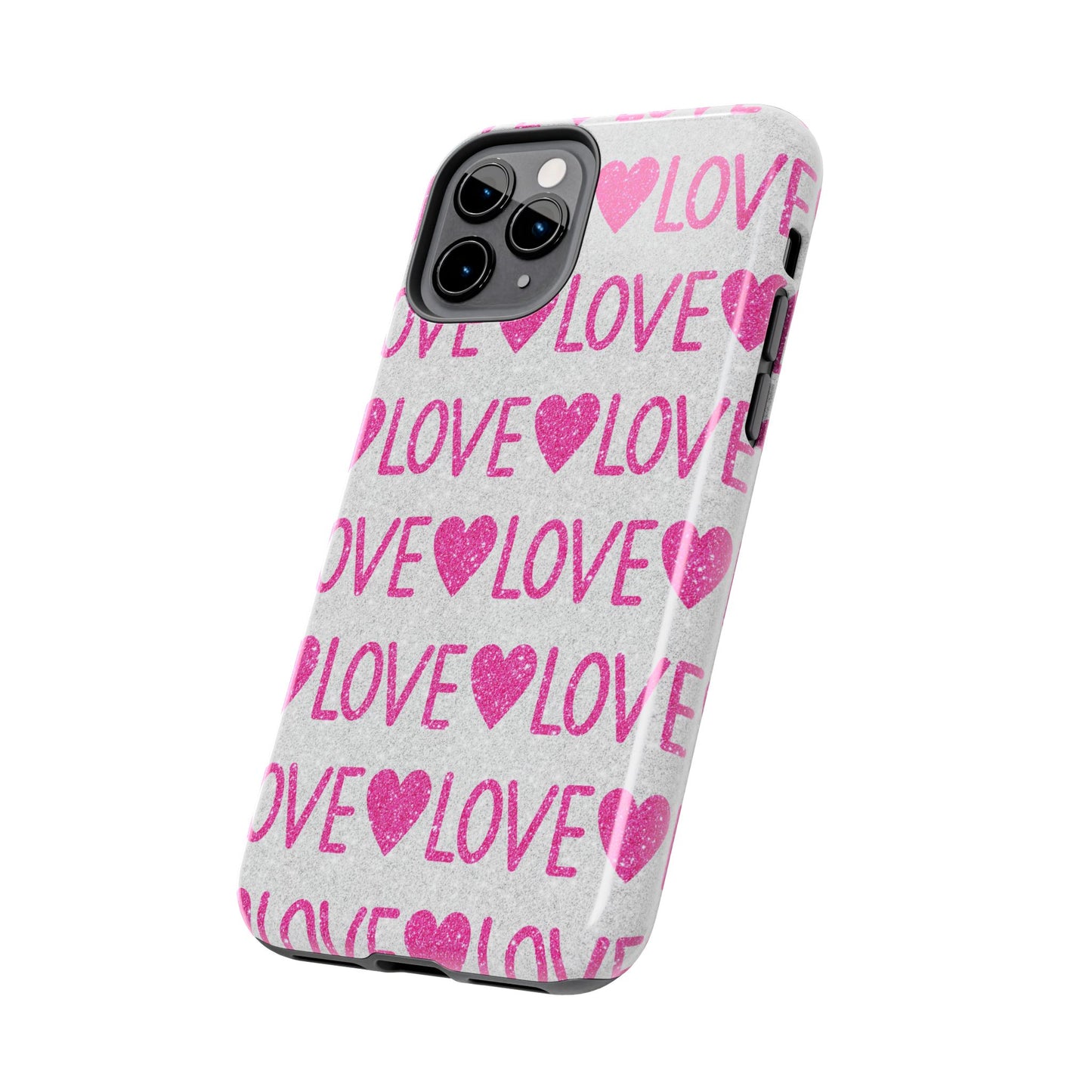 Pink Glitter Love Pattern – iPhone Series Case