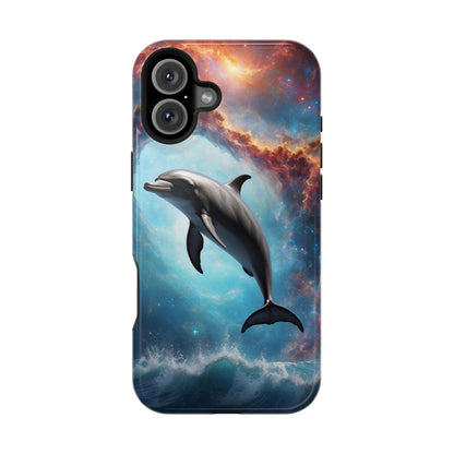 Cosmic Dolphin Space Vibes - MagSafe-Compatible Case