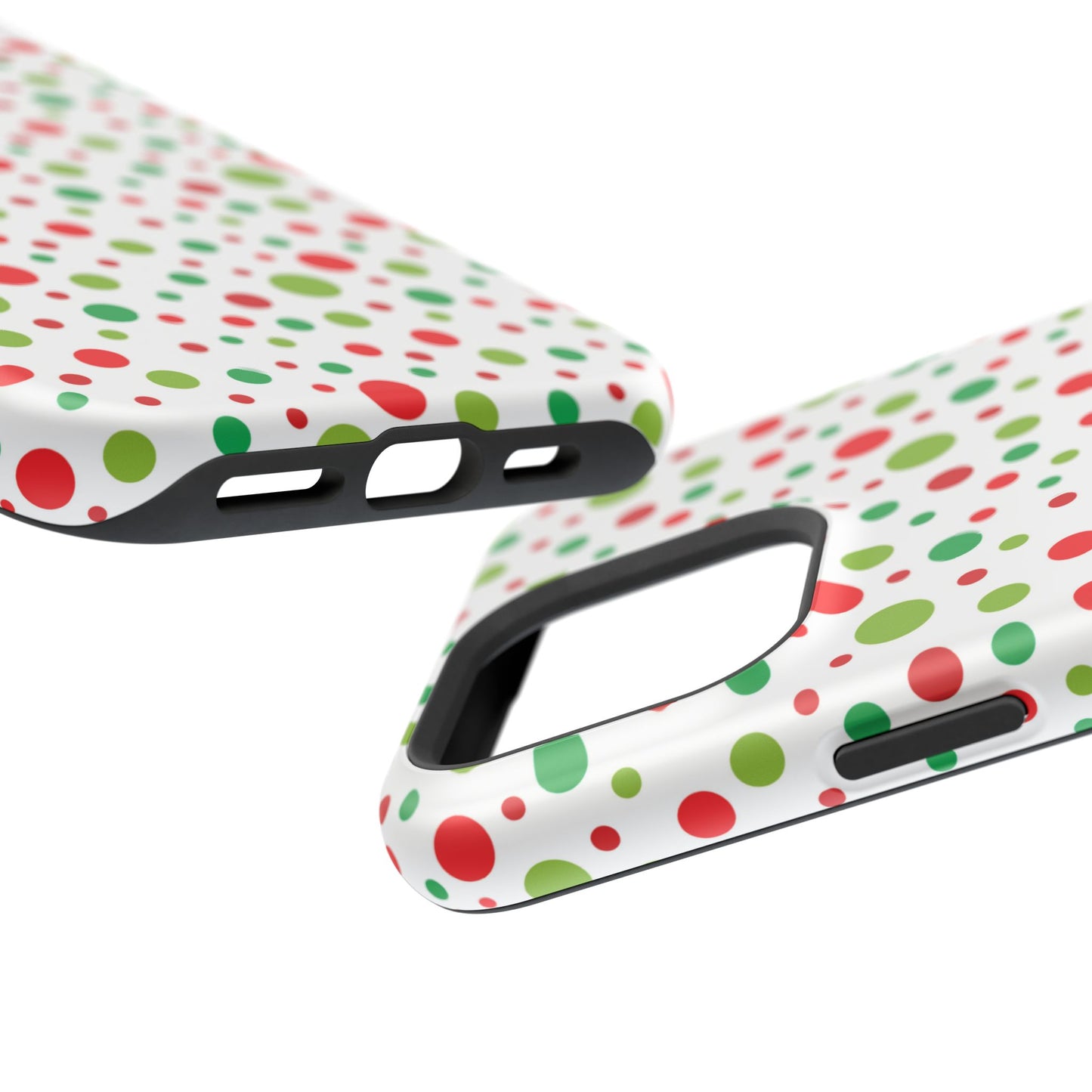 Red & Green Christmas Polka Dots – MagSafe iPhone Case