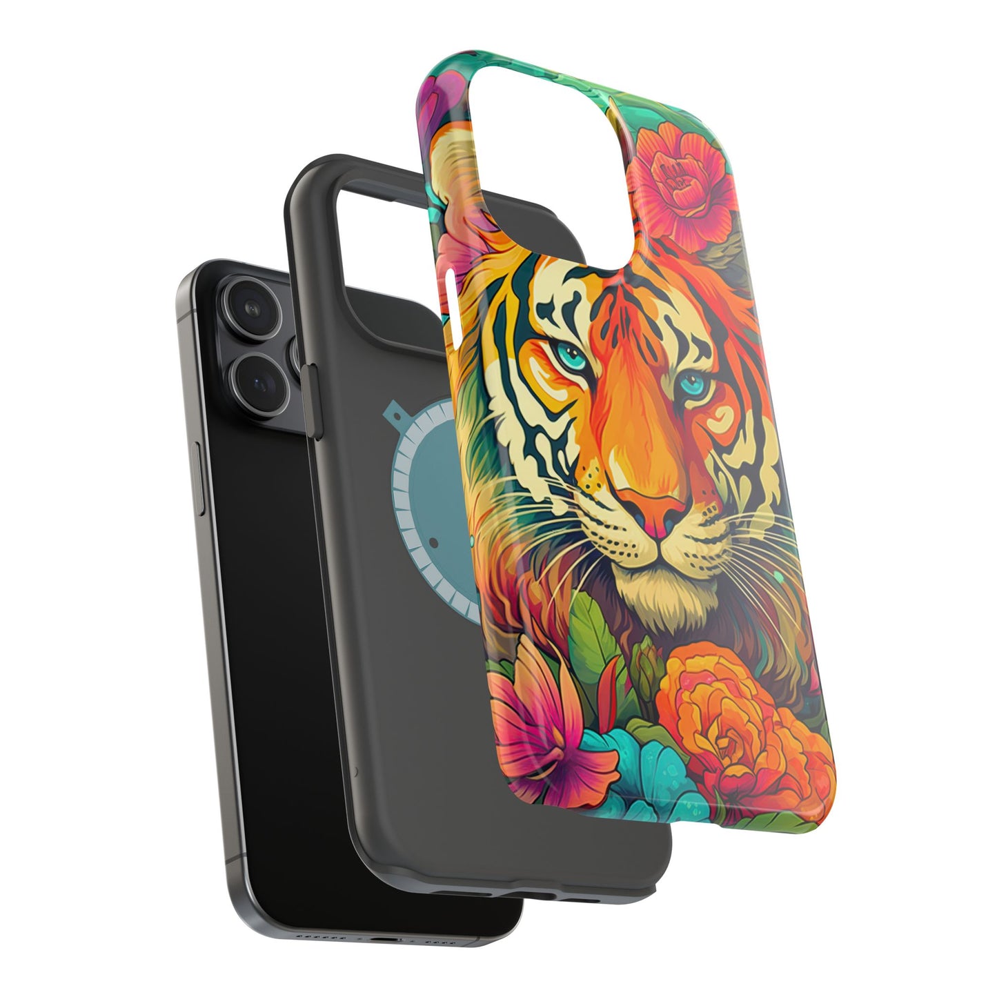 Fierce Rainbow Tiger Art - MagSafe iPhone Case