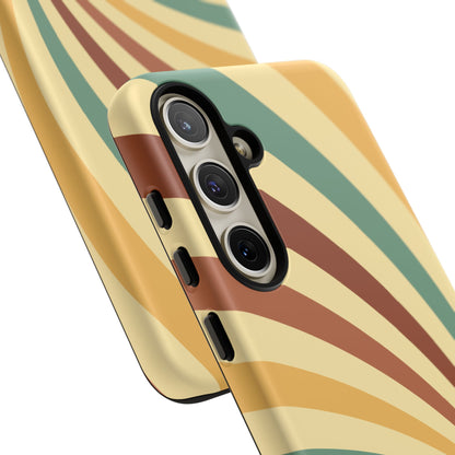 Earthy Retro Swirl Samsung Galaxy Case – Dual-Layer Protection with 70s-Inspired Earth Tones