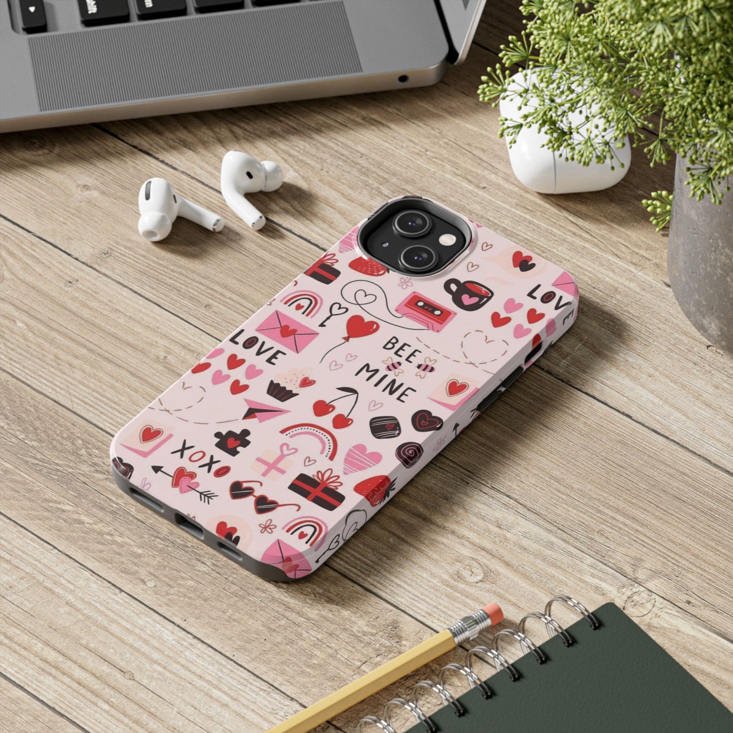 iPhone Case: Bee Mine Love Doodles